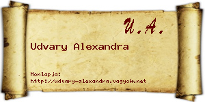 Udvary Alexandra névjegykártya