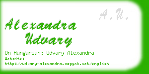 alexandra udvary business card